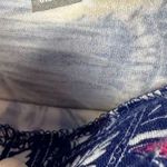 Talbots Women’s Bright Floral Dress Drawstring Waist Blue & Pink Short Sleeve LP Photo 2