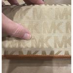 Michael Kors Jet Set Continental Travel Wallet Signature MK Brown Zip Clutch Photo 5