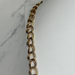 Faux Pearl Charm Long Textured Chain Link Gold Tone Necklace Photo 9