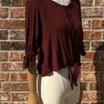 Kirious  burgundy striped cropped tee / S / Excellent condition Photo 9