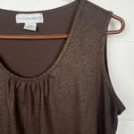 Sag Harbor Sag Harbour Beautiful Sleeveless Top, brown with gold specks, Size L‎ Photo 2