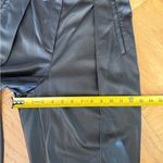 Babaton Aritzia Mayne Black Vegan Leather Pleated Pants w/ Belt, Sz 4 EUC Photo 13