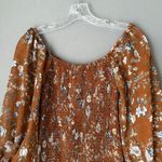 Princess Polly  sz 6 Rust Orange Floral boho fitted midi‎ Dress NWOT Photo 1