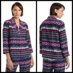 Trina Turk 💕💕 Ira 3 100% Silk Pajama Style Top ~ Fairisle Print Small S NWT Photo 1