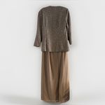 Chadwick's Vintage beige crepe chiffon evening dress beaded Wrap jacket 14 Photo 2