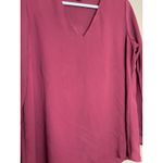 Alfani Maroon Purple Red Long Flowy Bell Sleeve V Neck Tunic Blouse Size 2 Photo 3