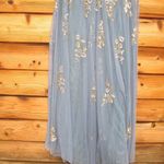 Mac Duggal  5717 Womens Blue Embellished Butterfly Sleeve High Neck Gown Photo 13