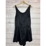 Victoria's Secret Black Satin Sleeveless Romper LARGE Photo 3