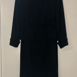 Talbots Black Long Sleeve Dress Beaded Dress GUC size 6 Petite Photo 0