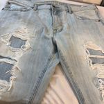 American Eagle Outfitters Unisex Jeans SZ 36/32 Distressed Ripped 100% Cotton Slim Straight Photo 8