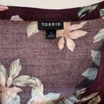 Torrid Burgundy Red Floral Challis Button Up Midi Shirt Dress Pockets Size 2X Photo 10