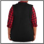 Terra & Sky  Black sherpa sleeveless sweater vest sz 1X Photo 5