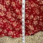 Maurice's 🦋  Red Floral V-Neck Quarter Zip Lace Back 3/4 Sleeve Blouse Small Photo 6