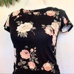Heart & Hips Black Floral Short Sleeve Tunic Top S Photo 1
