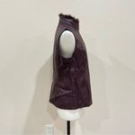 Dennis Basso  Merlot Faux Fur and Leather Moto Vest, Small Photo 5