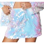 Nasty Gal NWT Iridescent Disc Sequin Mini Skirt Size 4 Photo 2