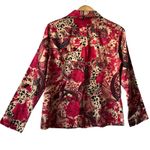 Chico's Additions by Floral Paisley Leopard Print Button Down Top Jacket Sz 2 Photo 2