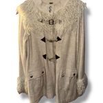Free People Y2K Shaggy Faux Fur Toggle Buckle Wool Jacket Large Photo 1