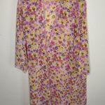 JOSIE NATORI CHIFFON PINK FLORAL lace TIE WRAP KIMONO ROBE belt missing OS/large Size undefined Photo 1