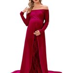 Elegant Red Maternity Dress Size L Photo 3