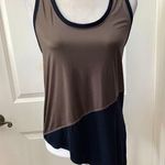 Koral 3/$15 NEW Asymmetric Colorblock Ribbed Tank Top in Brown/Black Photo 0