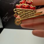 Avon Red Enamel Hearts In A Cart Gold Tone Signed Brooch Pin Valentine’s Day Photo 2