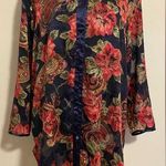 Victoria's Secret EUC Victoria Secret Vintage Gold Label Blue & Pink Floral Sheer Shirt size small Photo 0
