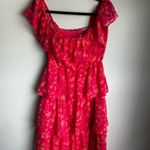 Amanda Uprichard  Pink Floral Tiered Midi Dress Photo 2