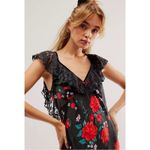 Free People Warm Hearts Satin Midi Dress Size Large Lace Floral Dainty Romantic Photo 4