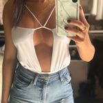 4/$10 ❣️ NWT Sexy White Strappy Bodysuit Photo 4