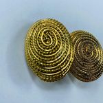 Gold Tone Spiral Rope Dome Oval Shape Clip Photo 8