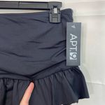Apt. 9 NEW  women’s solid black stretch ruffle hem skirt lined swimsuit bottoms L Photo 1
