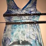 Boston Proper Maxi Dress Women Medium Blue Tonal Print Sleeveless Stretch V-Neck Photo 9