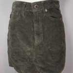 Superdry  Olive Green Corduroy Mini Skirt Raw Hem Size 28 Photo 0