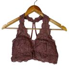 Aerie Lace Halter Bralette Womens M Pink Cutout Lined Feminine Coquette Photo 2