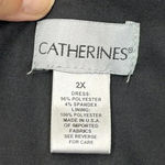 Catherines  Crossover V Neck Dress Size 2X Black Short Sleeve Stretch Ruffle Photo 5