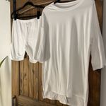Viral Oversized Tee and spandex shorts set White Size L Photo 0