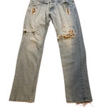 Lip service Vintage 2010 Punk  Distressed Blue Jeans with Animal Print Patches Photo 0