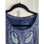 Lucky Brand Women's XS Blue Paisley Scoop Neck Boho Top Comfort On The Go Indie Photo 2