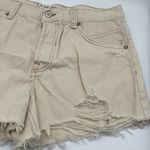 Free People  Now or Never Denim Cream Shorts Size 28 Photo 3
