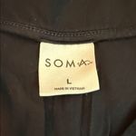 Soma Cool Nights Pajama Set Black V-Neck Top & Animal Print WideLeg Pants Size L Photo 1