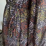 Joie  Floral Silk Long Sleeve Black Dress Size Small Photo 9