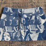 Edikted  Face It Photo Print Blue & White Denim Mini Skirt Photo 6