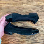 NWOB David Tate Nicole Cap Toe‎ Flat Black Suede Patient Leather size 5.5M Photo 3