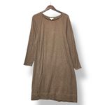 Pure Jill Womens Brown Knit Dress Pockets Sz M Minimalist Lagenlook Capsule Cozy Size M Photo 1