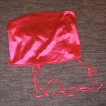 Princess Polly Neon Pink Silk Tie Crop Top Photo 0