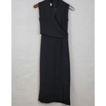 Jones New York Structured Wrap Dress 4 Black Tie Belt Maxi Cocktail Party LBD Photo 6