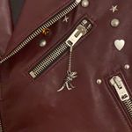 Coach NWOT plum leather embellished jacket with dino charm Photo 3
