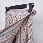 Free People Good For You Wrap Midi Skirt Women 8 Pink Blue Brown Silky Polyester Photo 4