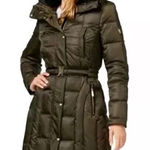 Vince Camuto Women's Lg.  black Belted Puffer Coat with removable fur collar Photo 0